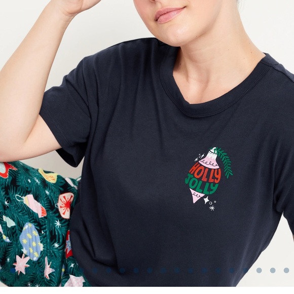 NWT OLD NAVY Matching Holiday-Graphic T-Shirt Color: Navy Blu e - Picture 4 of 6
